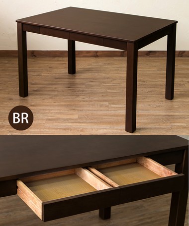 引き出し付フリーテーブル 110×70 BR/NA】 ダイニング